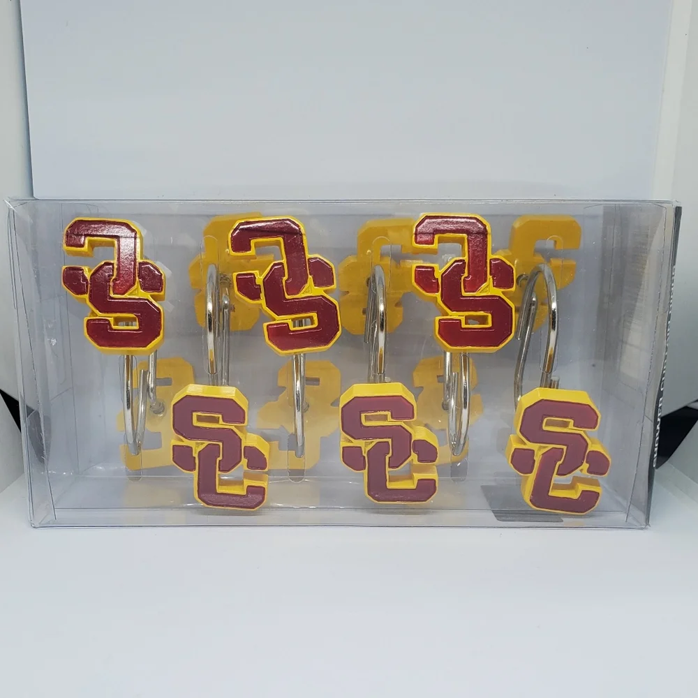 USC University of Southern California Trojans Shower Curtain Hooks Rings…